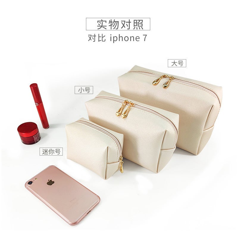 Cosmetic Bag Women'S Explosions Pu Hand Portable Square Waterproof Cute Travel Wash Storage - Image 3